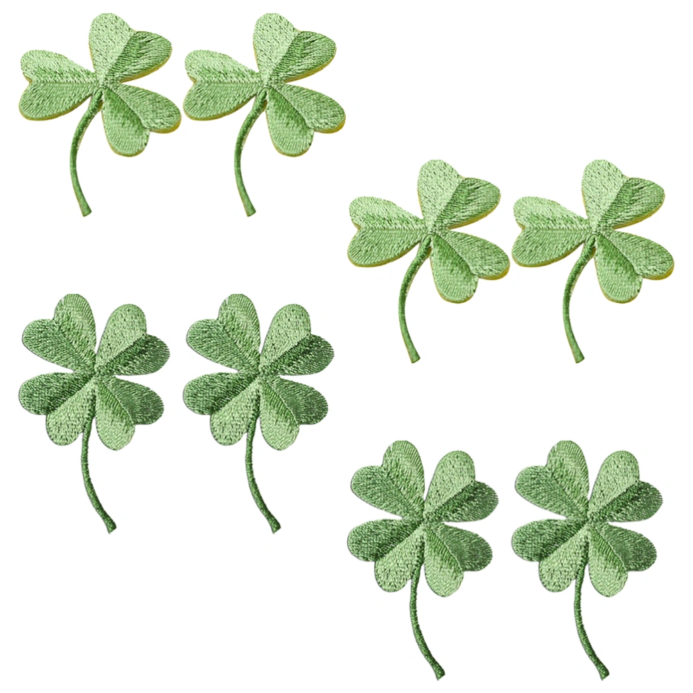 8pcs Embroidery Appliques Sewing Patches DIY Clothes Supplies Clover Design Patches