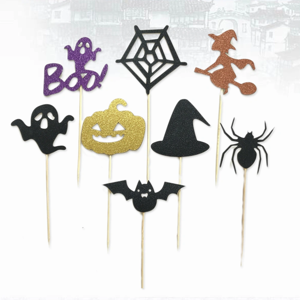 8 Pcs Cake Toppers Halloween Cake Fruit Picks Dessert Table Decoration Supplies