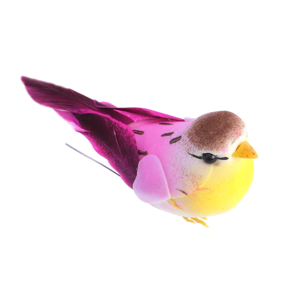 Artificial Colorful Birds Figurine Statue Ornaments Photo Props Home Office Decoration for Easter Christmas Wedding (Ramdom Color)