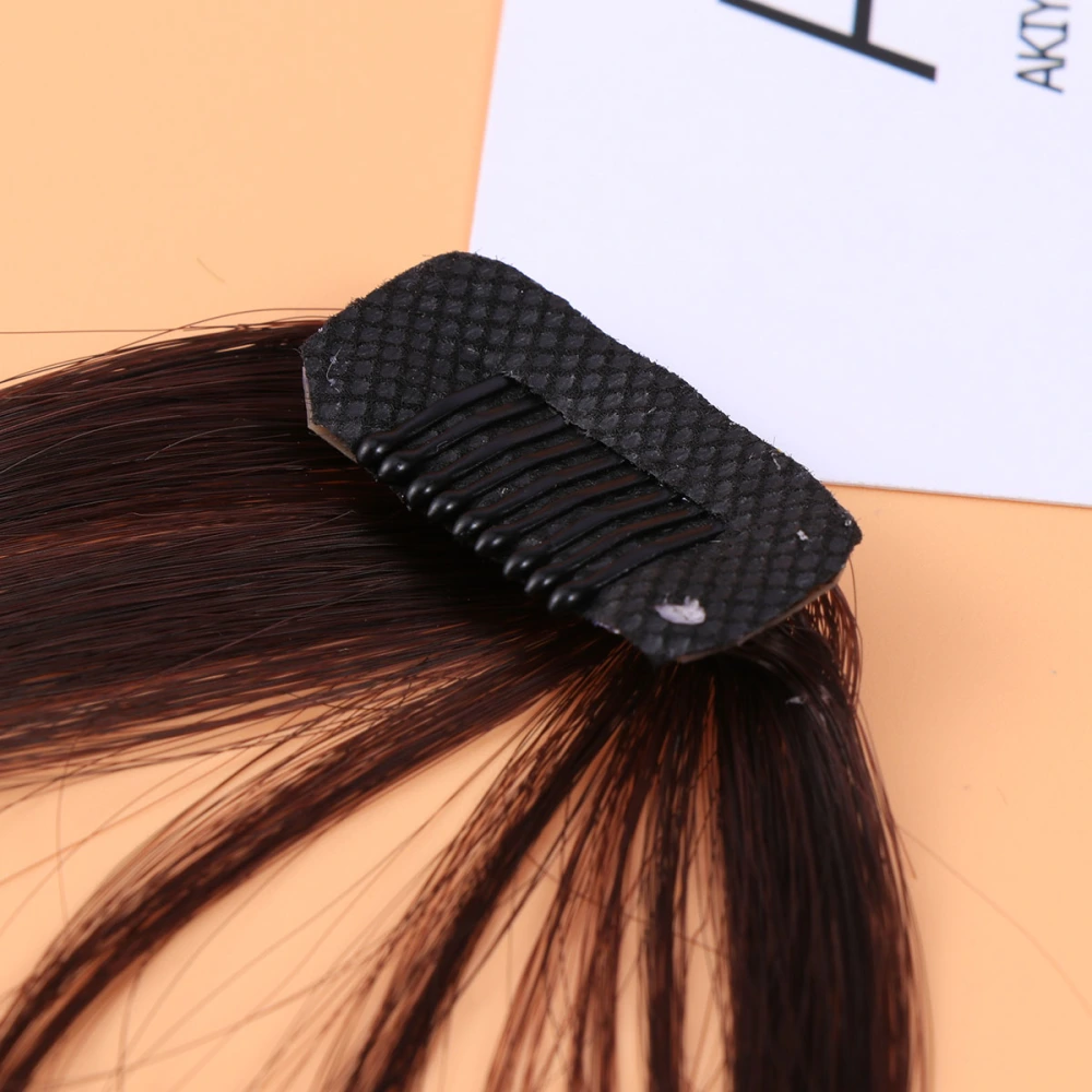 Front Fringe Clip in Bangs Air Fringe Hair Piece Accessories Hair Extensions for Women Girls (Dark Brown)