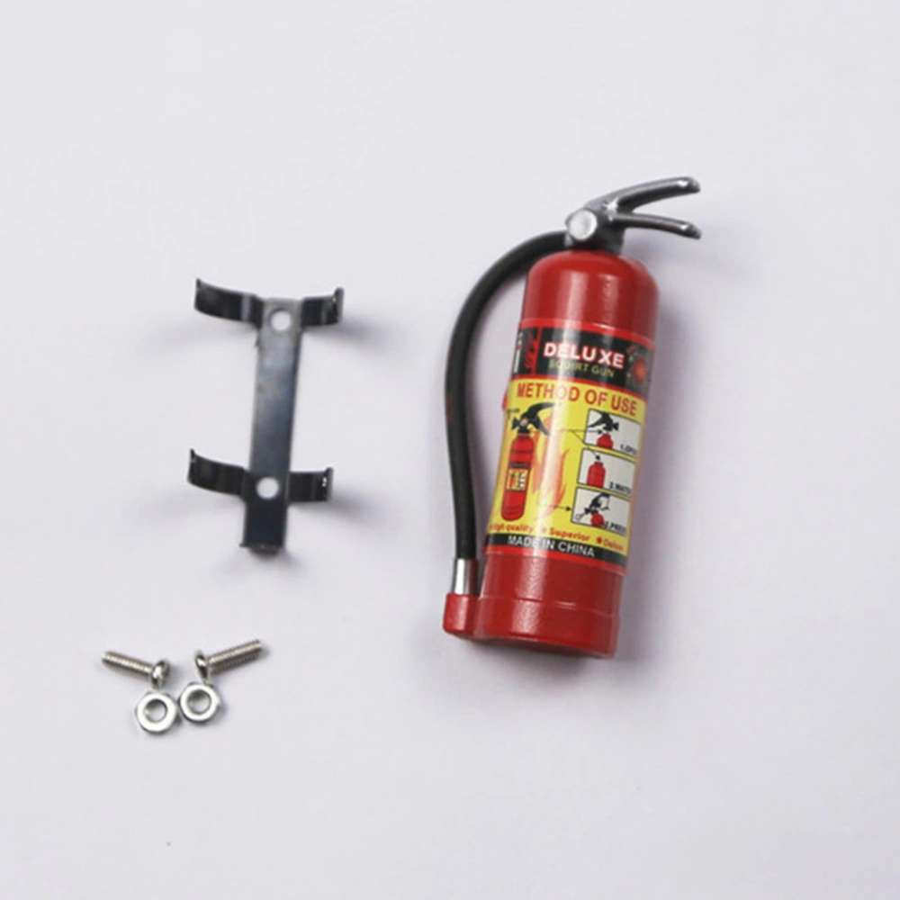 1Pc 1:10 Plastic Scale Fire Extinguisher for Axial SCX10 RC4WD D90 RC Climbing Truck Car Decorative Tools with Sticker (Red)