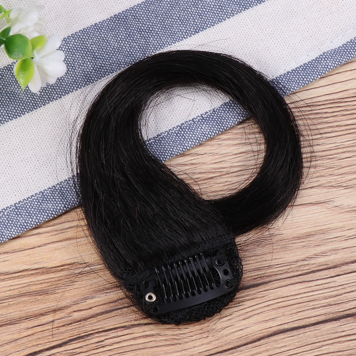 Bang Wig Fluffy Fake Wig Dress Up Wig for Woman Lady Female (Black, 25cm)