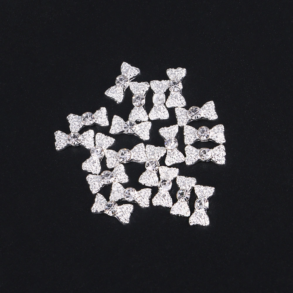 20PCS Bow Rhinestone Nail Art Sticker Nail Art Charms Fashion Glitter Nail Tip Decal DIY Decoration (s201)