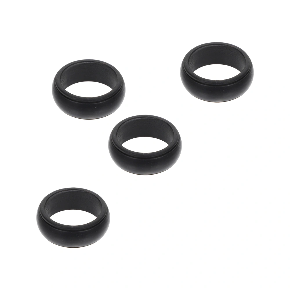 4Pcs Finger Ring Protector Sports Silicone Flexible Finger Rings Outdoor Jewelry (Black)