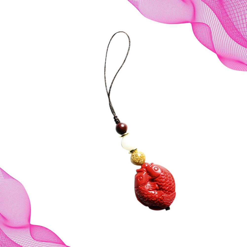 1PC Chinese Style Pendant Auspicious Phone Hanging Decoration Cellphone Lanyard Party Favor for Men Women (Fish)