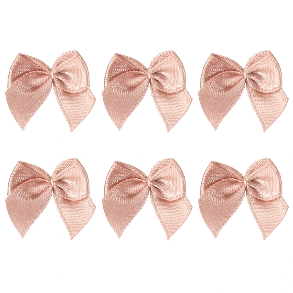 60pcs Ribbon Bows Bowknot Flower Handmade Bright Color Hair Bows Accessories for Girls Coffee