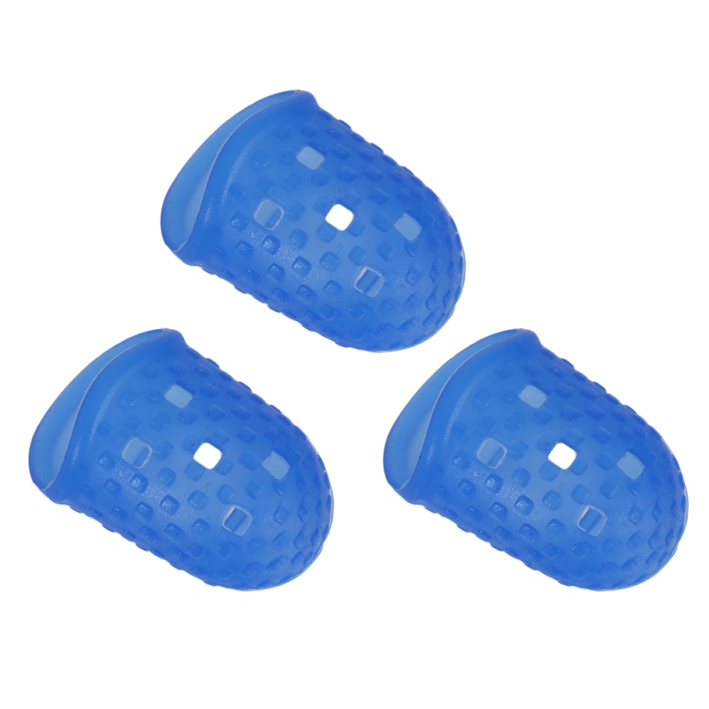 3 Pcs Finger Tips Protection Non-slip Anti-scalding Fingertip Grips Finger Tip Protector for Counting Collating and Sorting or Guitar Players (Dark Blue, Size M)