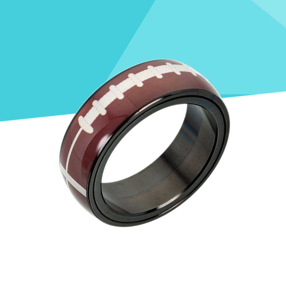 New Design Rugby Ring Titanium Steel Sports Outdoors Rings Rotatable Rugby Band - No.11