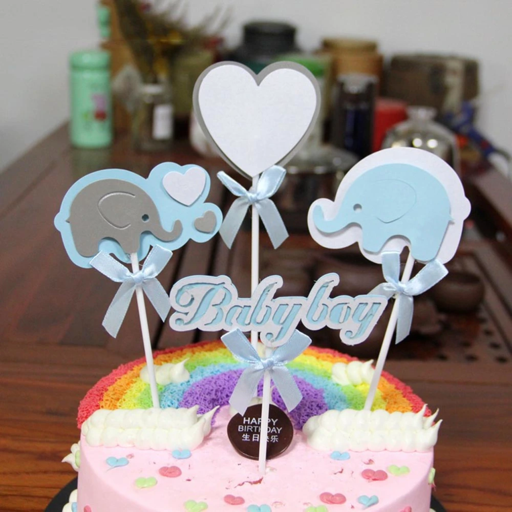 Birthday Cake Topper Beautiful Decor Cake Insert for Baby Kid Infant (Blue)