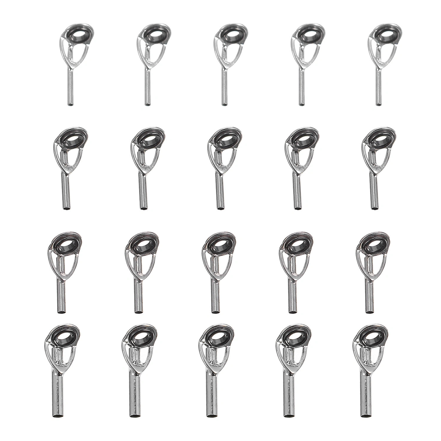 20Pcs Fishing Rod Guide Ring Stainless Steel Baitcasting Rod Guide Fishing Supply