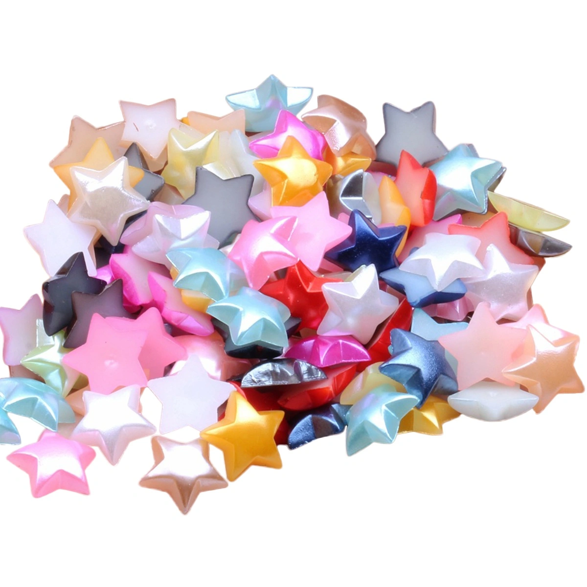 80pcs Half Pearl Star Beads Crafts Supplies Beads DIY Accessories for Clothing Jewelry Craft Art Projects (10mm, Assorted)