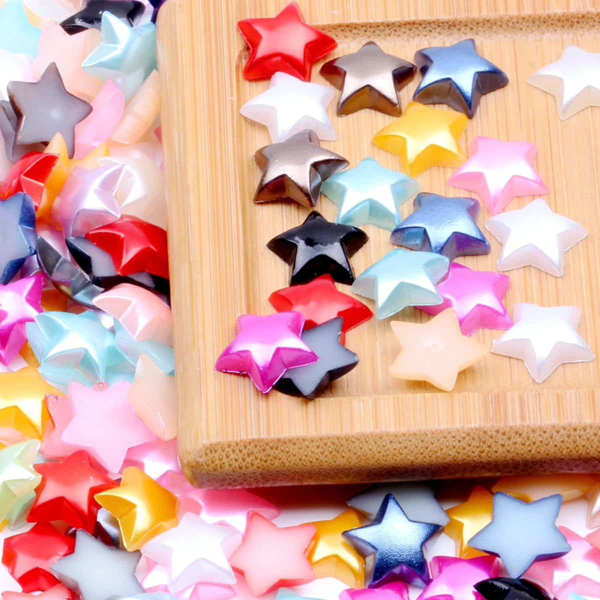 80pcs Half Pearl Star Beads Crafts Supplies Beads DIY Accessories for Clothing Jewelry Craft Art Projects (10mm, Assorted)