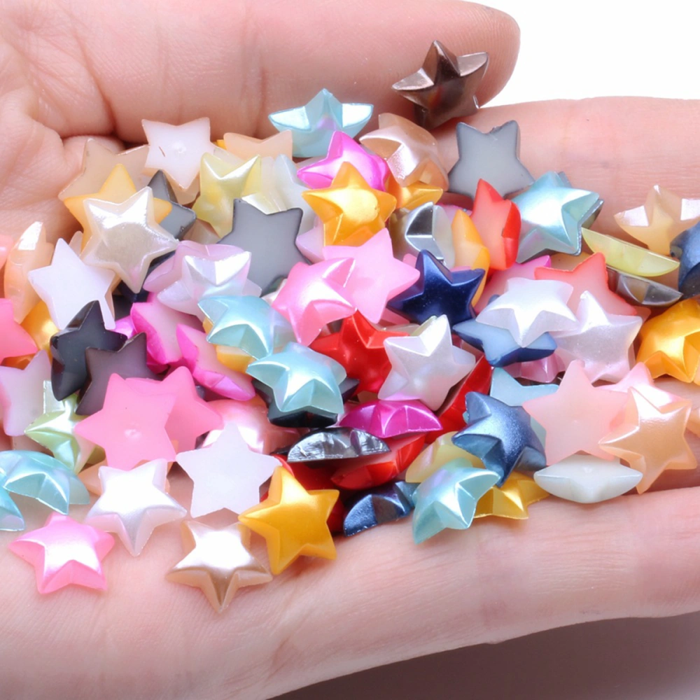 80pcs Half Pearl Star Beads Crafts Supplies Beads DIY Accessories for Clothing Jewelry Craft Art Projects (10mm, Assorted)