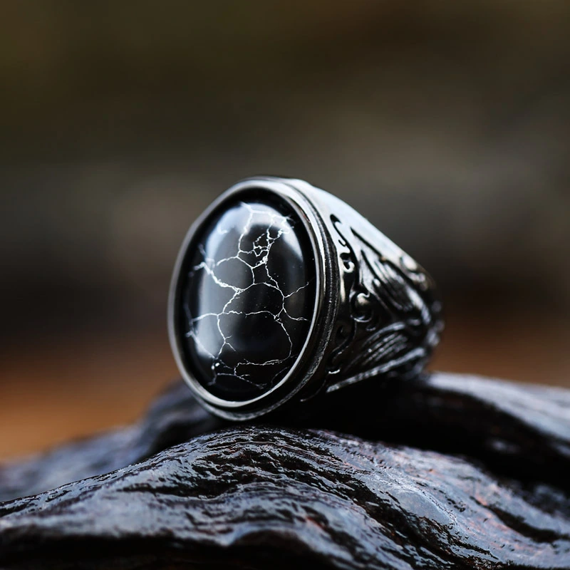 Personality Carved Titanium Steel Ring