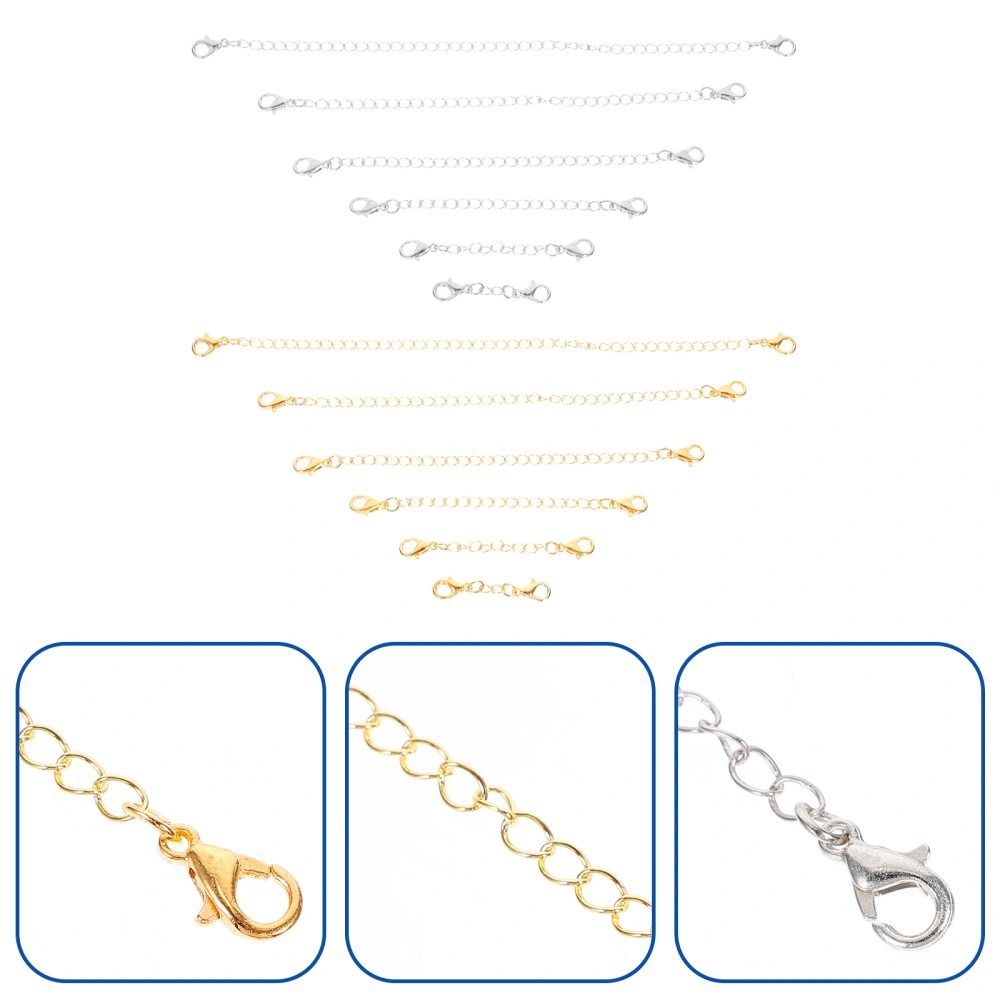 12pcs Double End Chain Extender Lobster Clasps Set Pendant String Closures DIY Jewelry Accessories for Necklace Bracelet