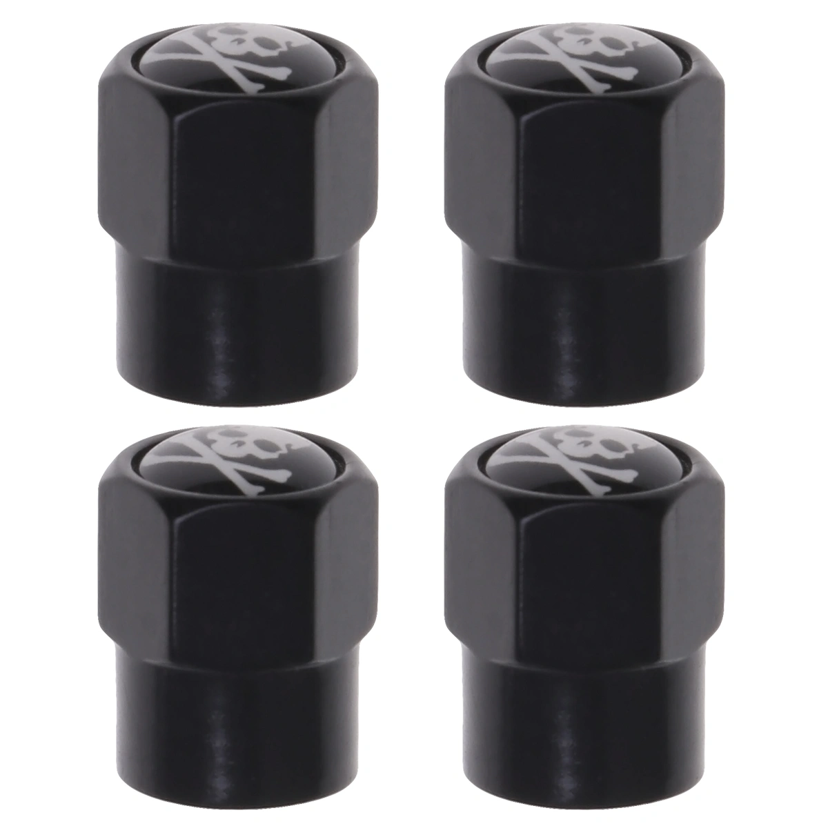 4PCS Skull Pattern Unique Car Tyre Universal Dust Cap(Black)