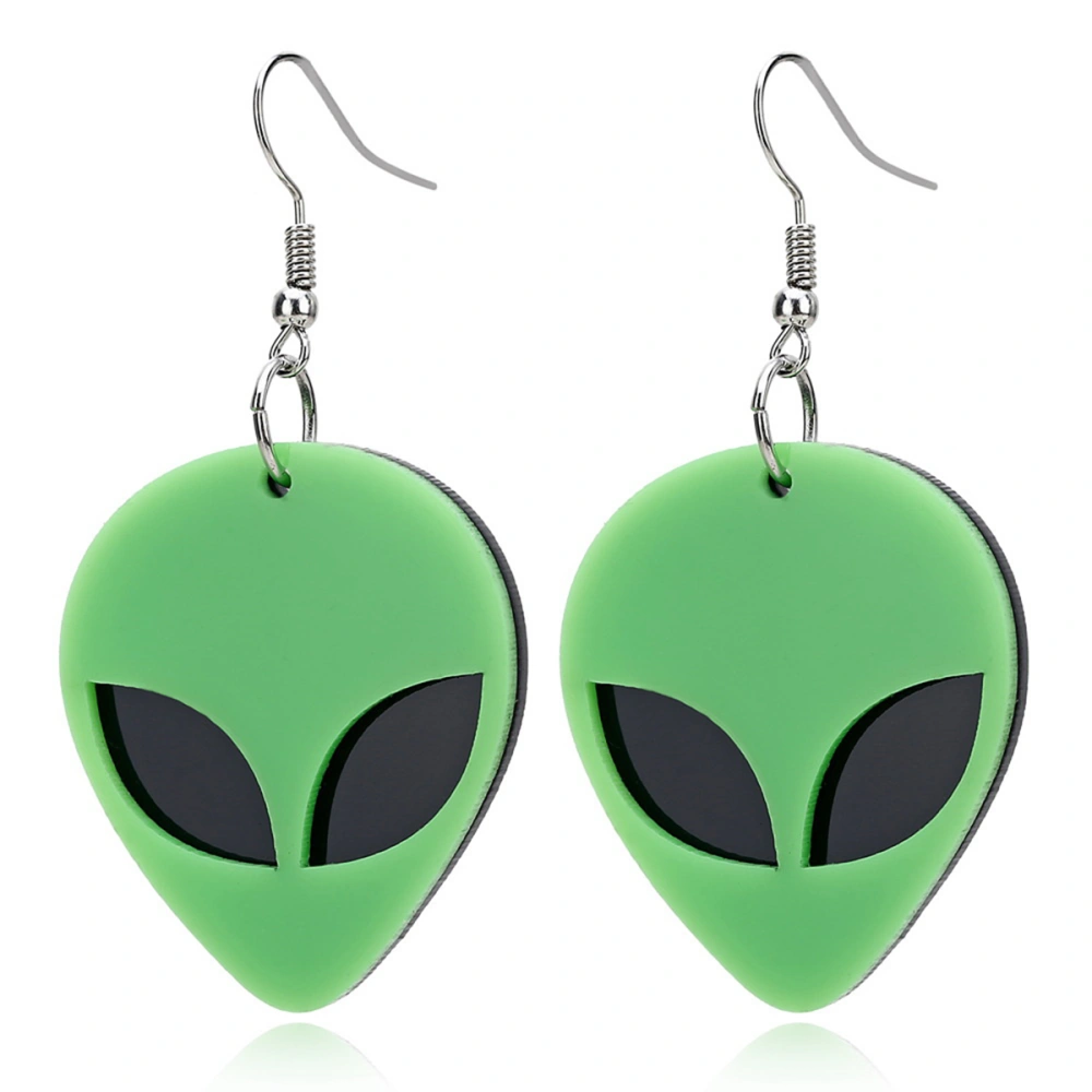 Creative Novel Earrings Exaggerated Alien Acrylic Ear Drop Personalized Ear Dangle (Green)