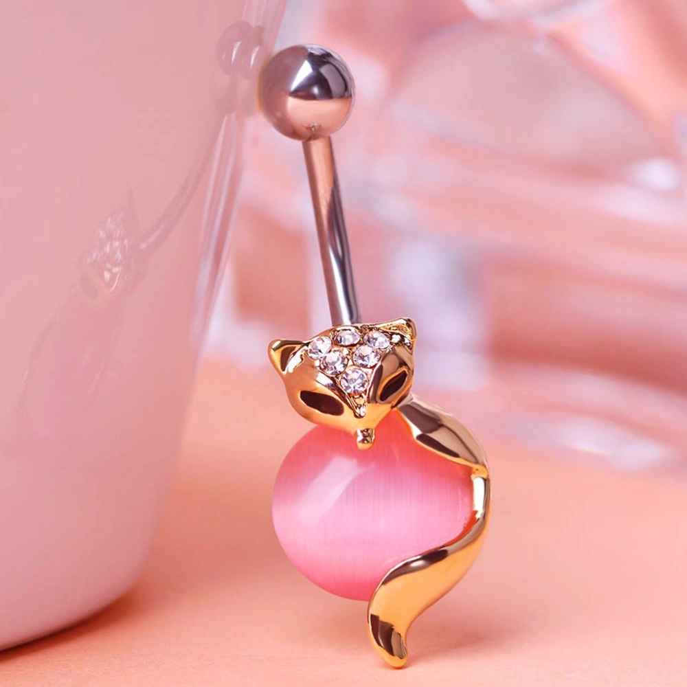 2 Pcs Shaped Belly Ring Body Piercing Belly Buckle Ring Metal Belly Bananabell for Girl Women (Pink)