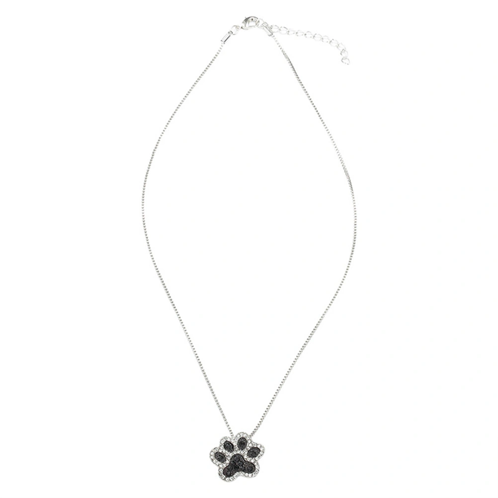 Fashionable Simple Crystal Rhinestone Dog Paw Necklace All-Match Style Chain Necklace Claw Charm Pendant Necklace