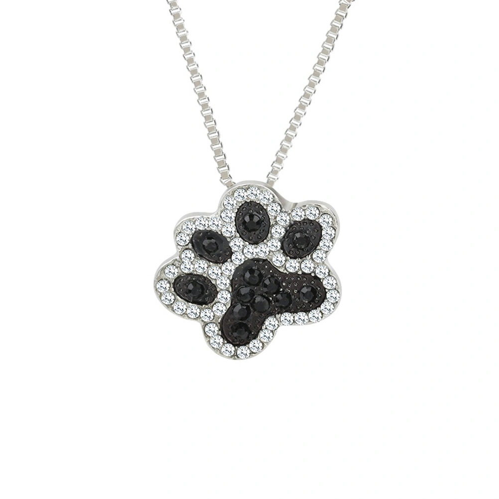 Fashionable Simple Crystal Rhinestone Dog Paw Necklace All-Match Style Chain Necklace Claw Charm Pendant Necklace