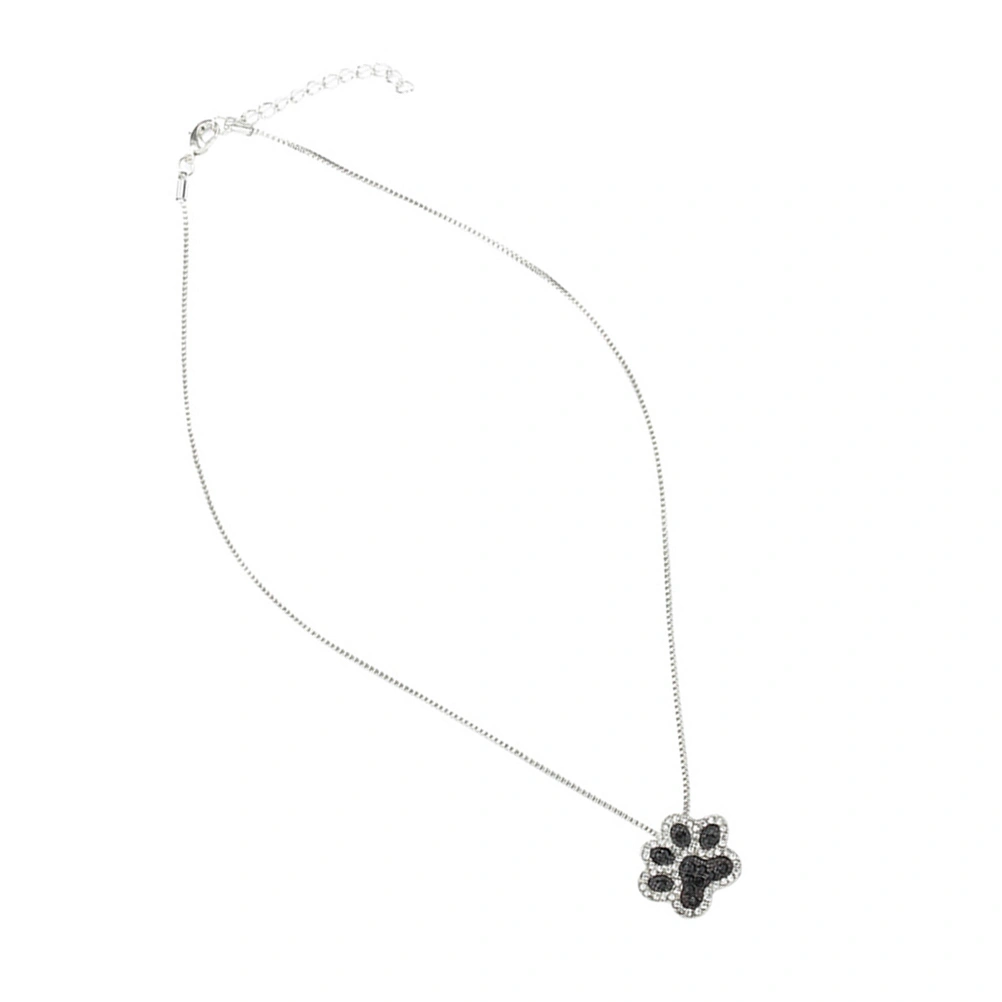 Fashionable Simple Crystal Rhinestone Dog Paw Necklace All-Match Style Chain Necklace Claw Charm Pendant Necklace