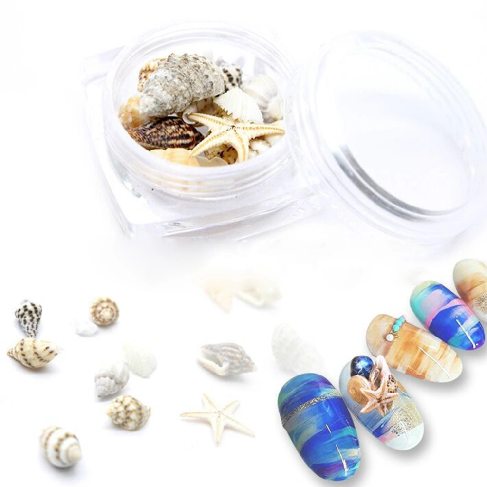 1 Box Ocean Style Decorations Natural DIY Mini Conch Shells Sea Beach Ornaments 3D Nail Gems Accessories Manicure Nail Art Decoration