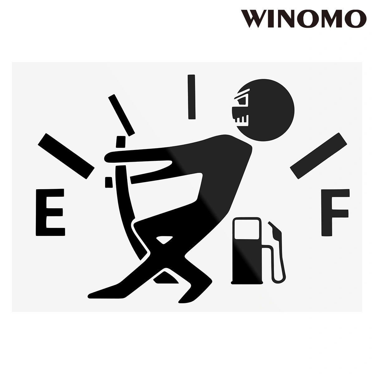 WINOMO Funny Car Stickers Gas Consumption Decals Fuel Gage Empty Stickers Auto Reflective Decals (Black)