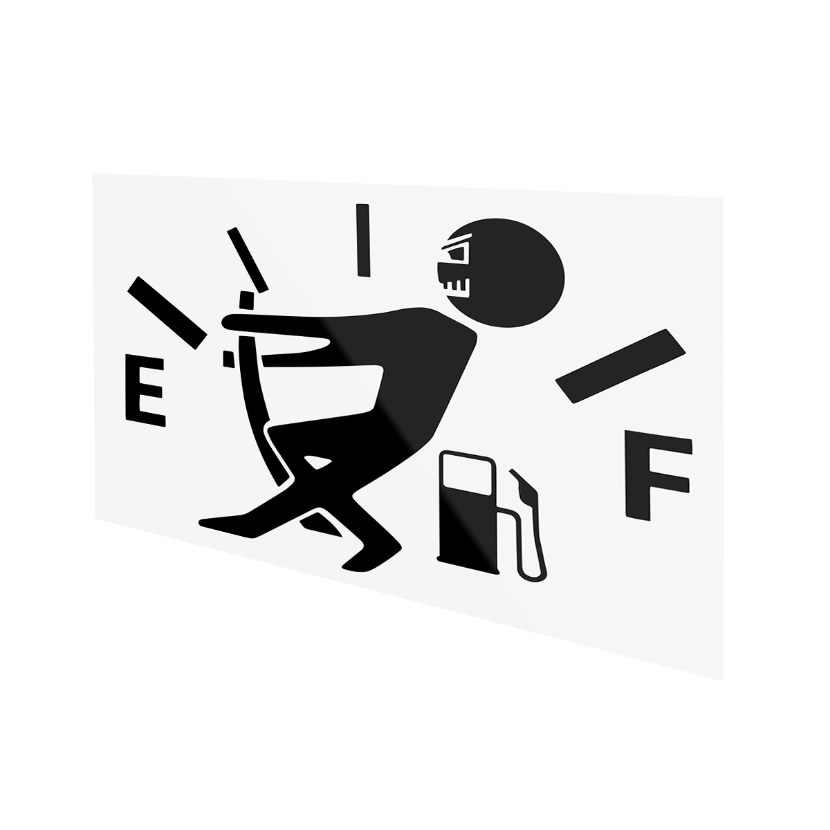 WINOMO Funny Car Stickers Gas Consumption Decals Fuel Gage Empty Stickers Auto Reflective Decals (Black)