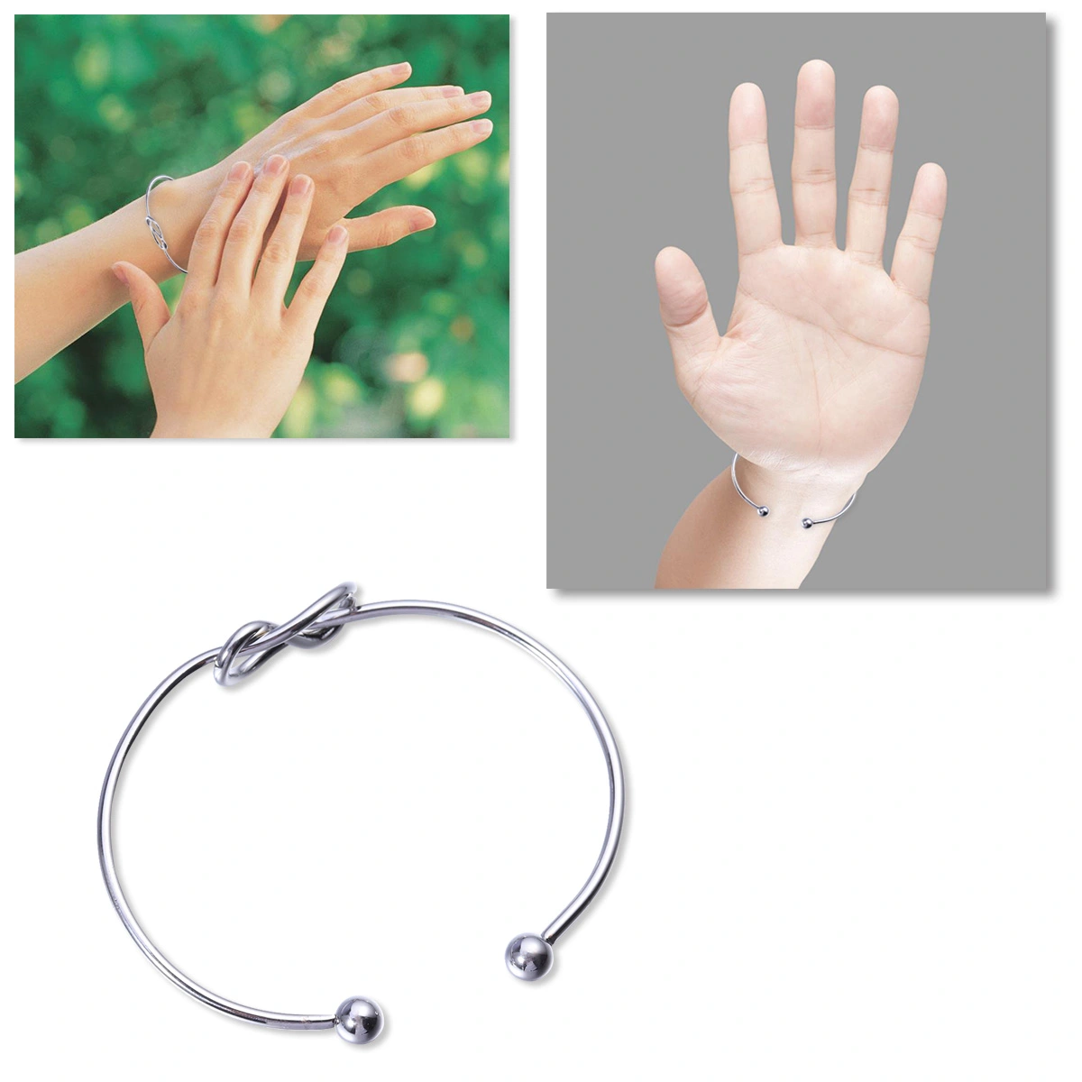 Tie Knot Bracelet Bangles Simple Cuff Open Bangles Jewelry Adjustable Bangle For Women (Silver)