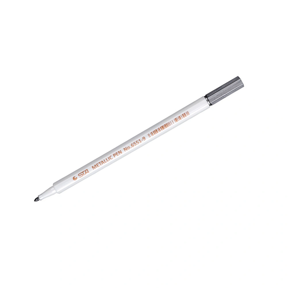 STA Metallic Pen 6551 Painting Pen Art Fine Metallic Colored Pen Supplies for Making DIY Artists Painting Marker Watercolor Sketching Coloring (Black)
