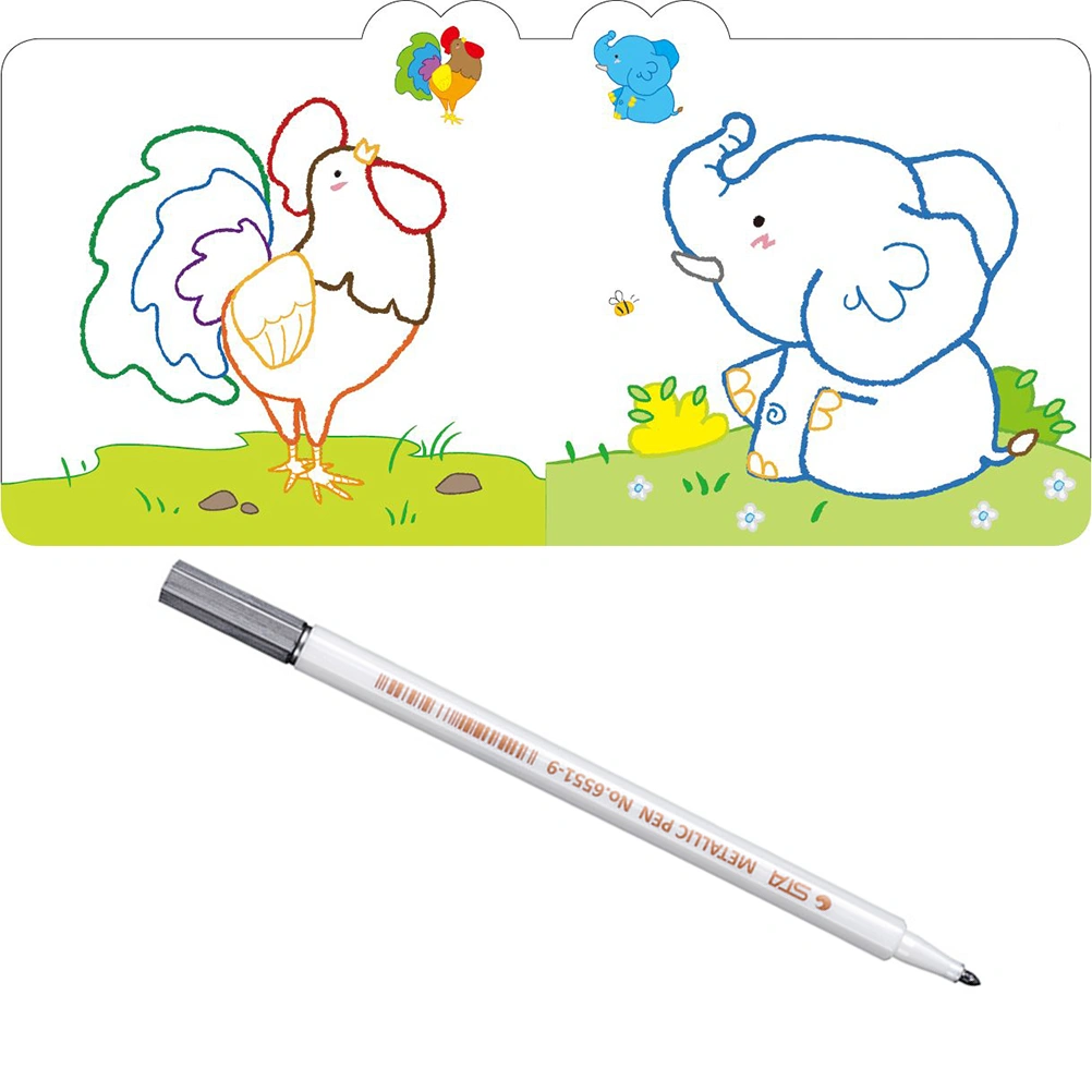 STA Metallic Pen 6551 Painting Pen Art Fine Metallic Colored Pen Supplies for Making DIY Artists Painting Marker Watercolor Sketching Coloring (Black)