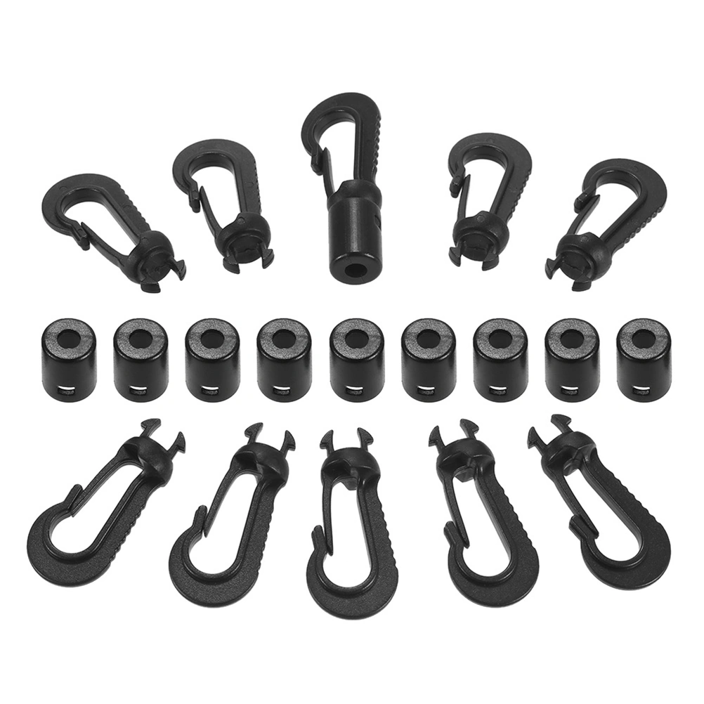 2pcs Canoe Kayak Buckle Hooks Accessories Plastic Fishing Rigging Bungee Boat Supplies for Ocean Boats Rowboats(Black)
