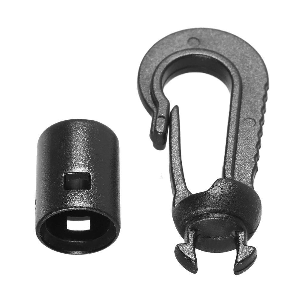 2pcs Canoe Kayak Buckle Hooks Accessories Plastic Fishing Rigging Bungee Boat Supplies for Ocean Boats Rowboats(Black)