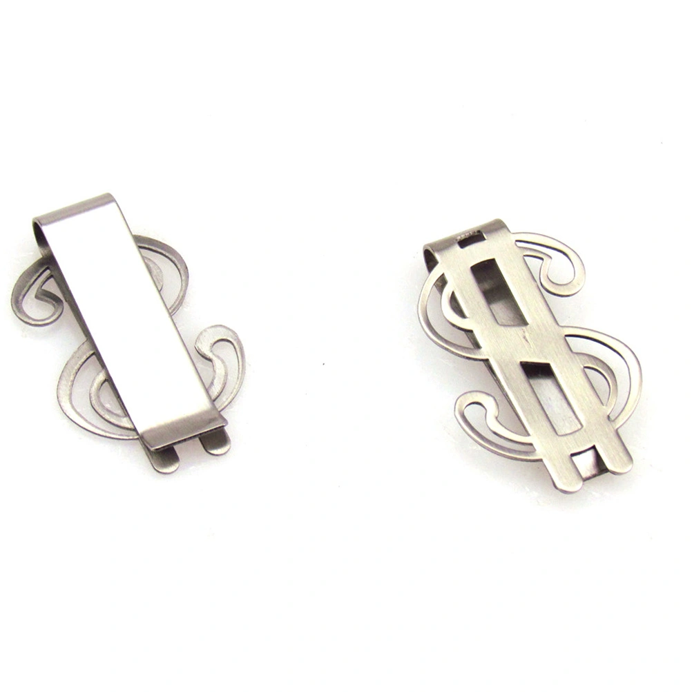 1pcs Stainless Steel Money Wallet Clips Dollar Sign Shape Banknote Clips Metal Money Folder Credit Holder