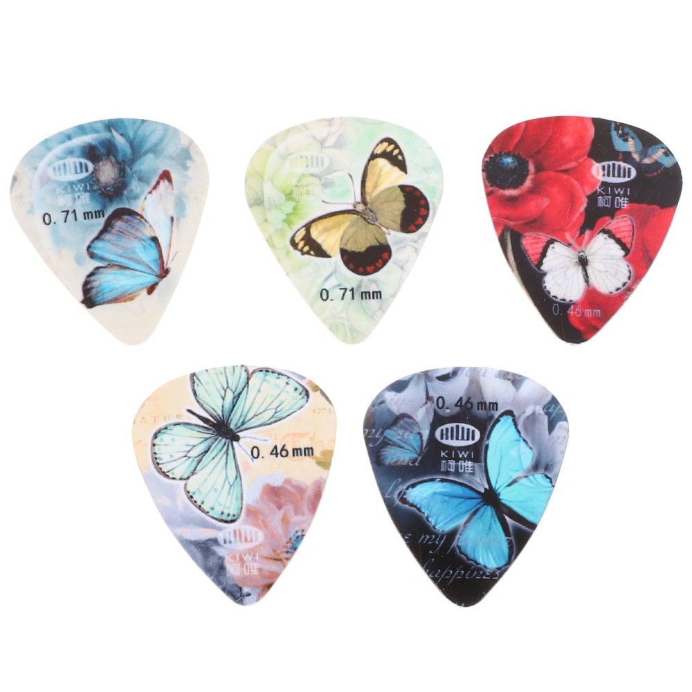 5pcs Stylish Printed Guitar Picks Practical Ukulele Guitar Accessories