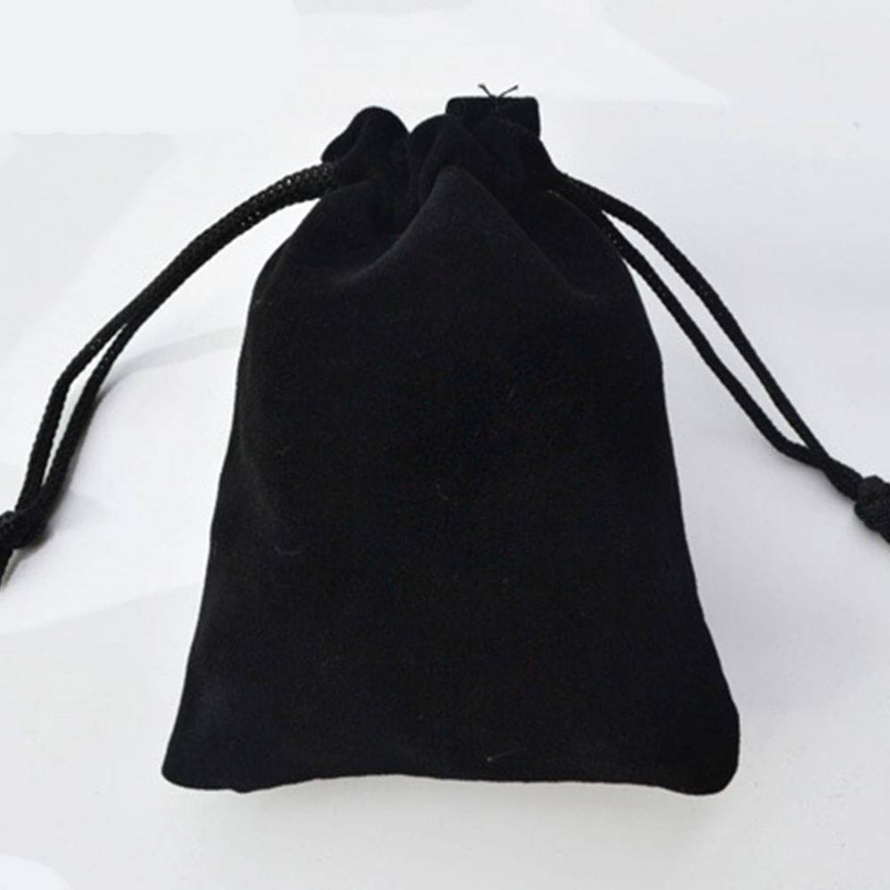 2pcs Drawstring Bag Black Storage Pouches Cloth Bags Gift Bags for Jewelry Gift Size L