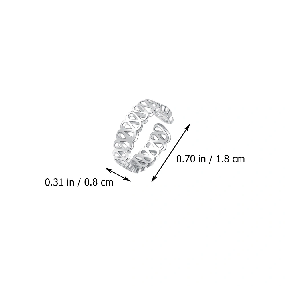 8pcs Delicate Toe Ring Decoration Opening Toe Rings Fashion Toe Ring (Silver)