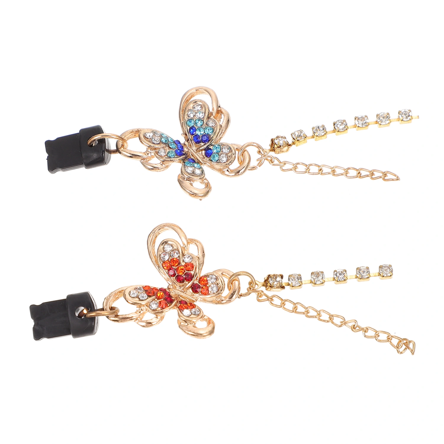 2Pcs Anti-dust Phone Plug Covers Crystal Phone Props Practical Dust Plugs