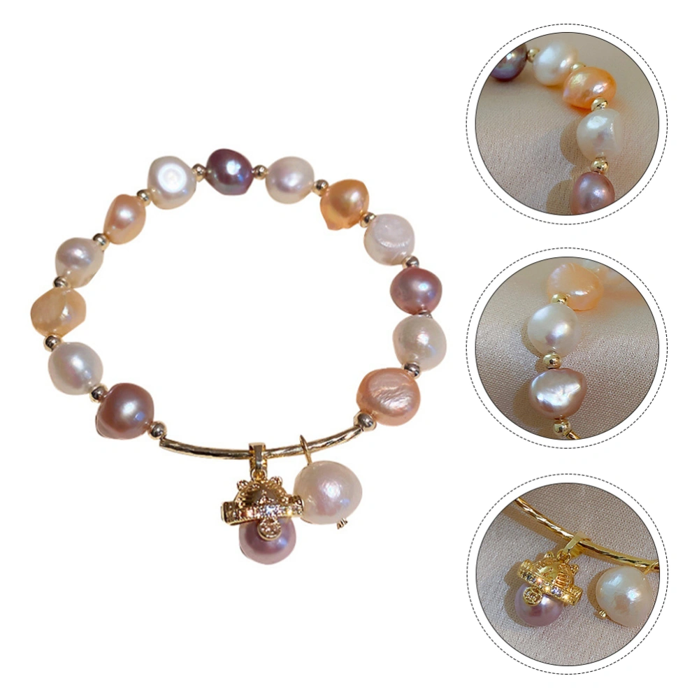 1pc Women Bracelet Wrist Chain Simulated Pearl Bracelet Wrist Chain Decor