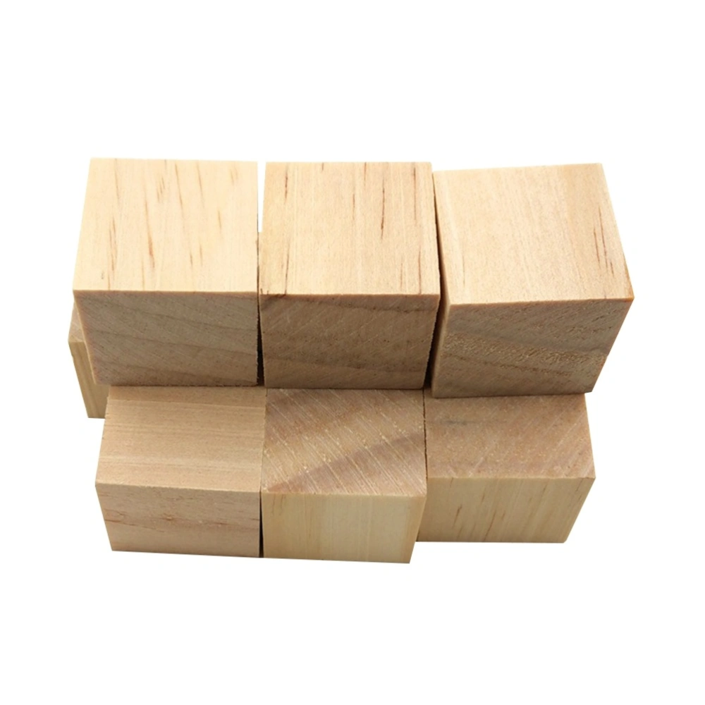 10pcs 10mm Natural Pine Blocks Square Wooden Pieces DIY Craft Wood Piece for Art Crafts Projects