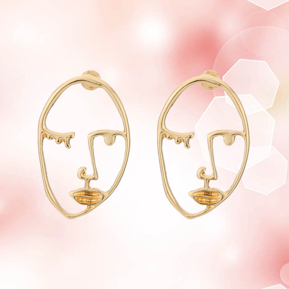 Personalized Face Hollow Earrings Face Oval Earrings Statement Jewelry