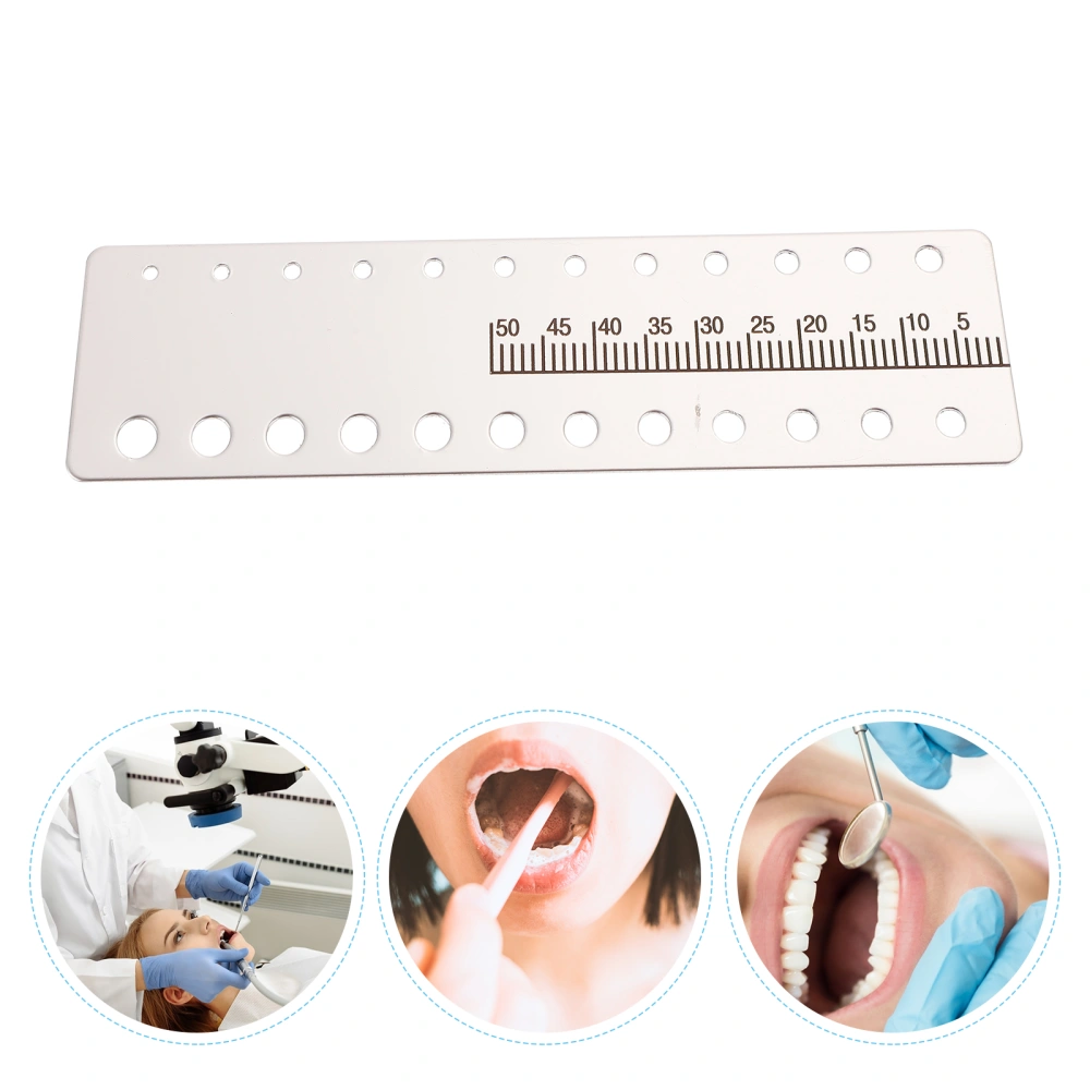 1pc Gauge Finger Ruler Measure Scale Professional Root Canal Measuring Scale (Silver)