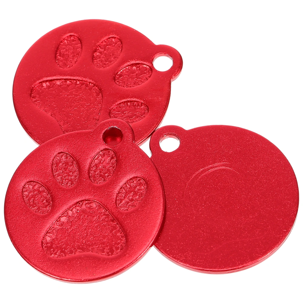 3Pcs Pet ID Tags Personalized Dog Tags Aluminium Dog Paw Shape Hanging Tags