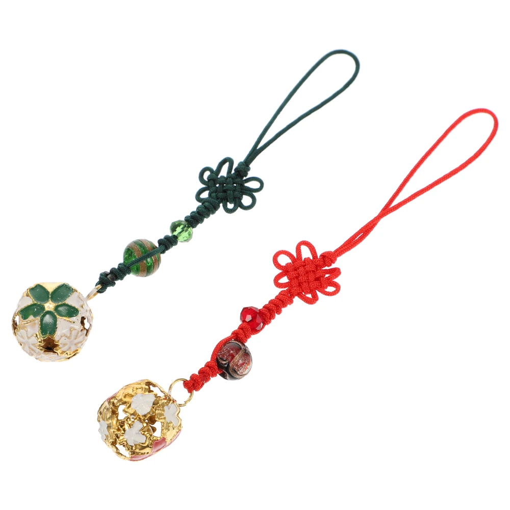 2Pcs Chinese Knot Pendants Chinese Style Keychain Bag Pendants Travel Gift