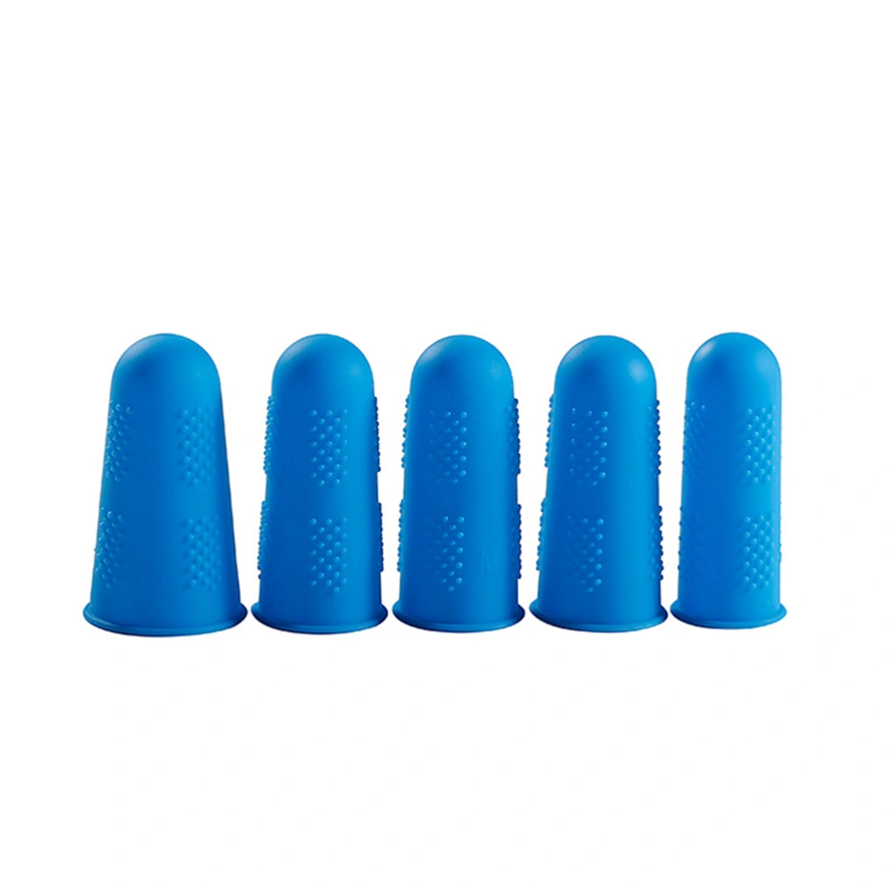 5pcs Silicone Finger Cover Waterproof Finger Cover High Temperature Resistance Skid Resistance Finger Cover Blue