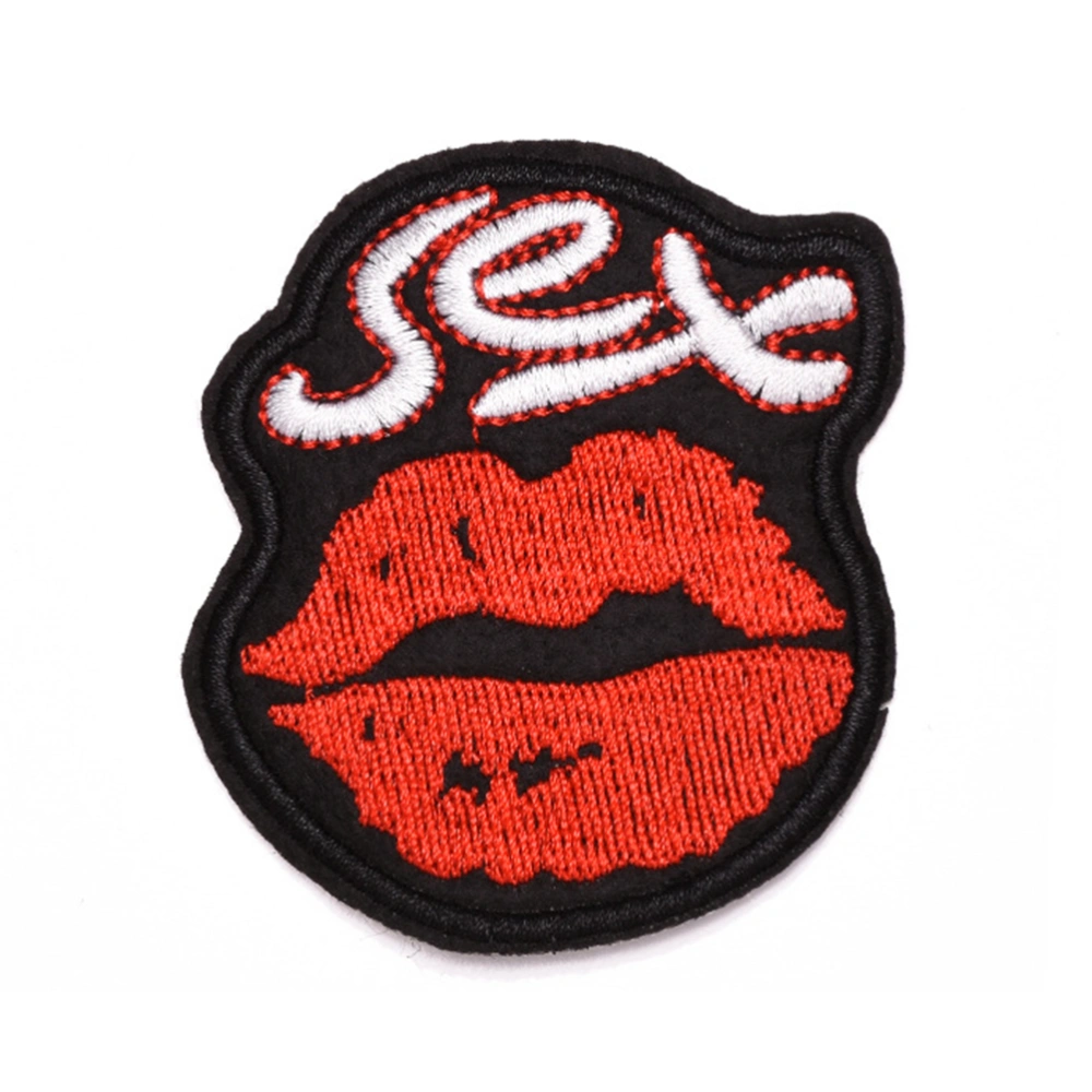 9 Pcs Cartoon Big Mouth Shaped Embroidery Patches DIY Sew Decoration Appliques Stickers for Clothes Dress Hat Jeans Repairing