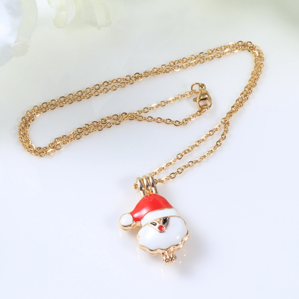 Santa Claus Necklace Pendant Perfume Essential Oil Diffuser Locket Women Necklace Decoration