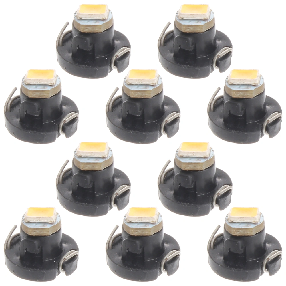 10Pcs Indicator Light Bulb T3 LED 3528 SMD Car Cluster Gauges Dashboard Instrument Panel Light Bulb (Yellow)