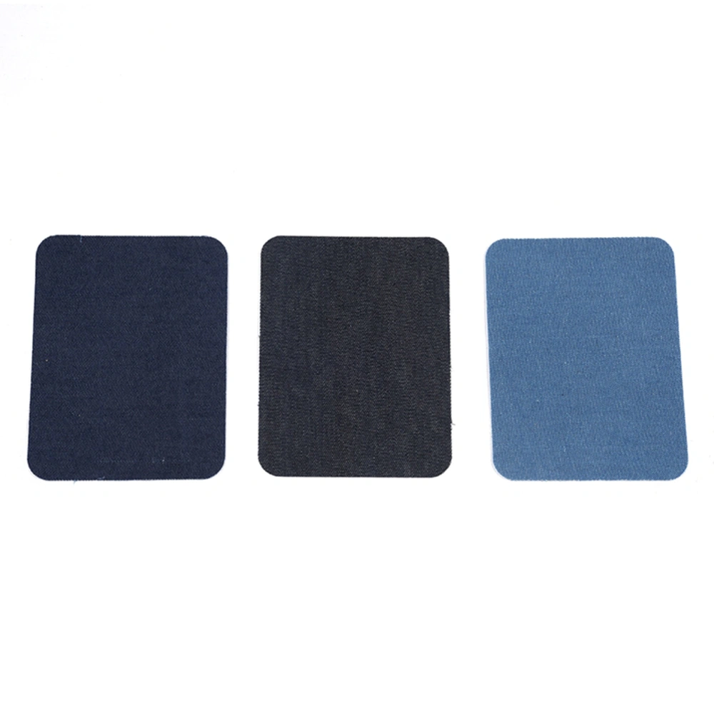 3pcs DIY Patches Rectangular Jean Fabric Thickened Cloth Paste Garment Sewing Accessories