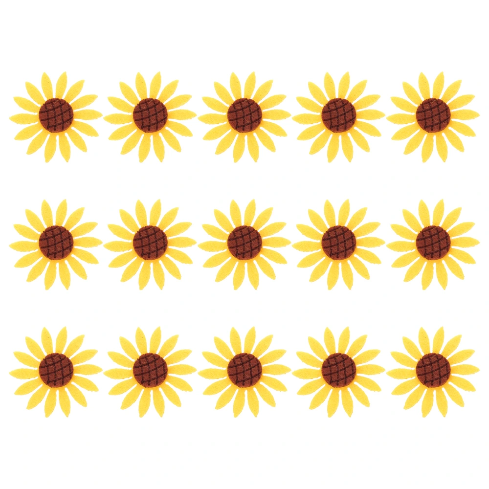 15pcs Sunflower Fabric Patches DIY Applique Patches Clothing Patches Accessories